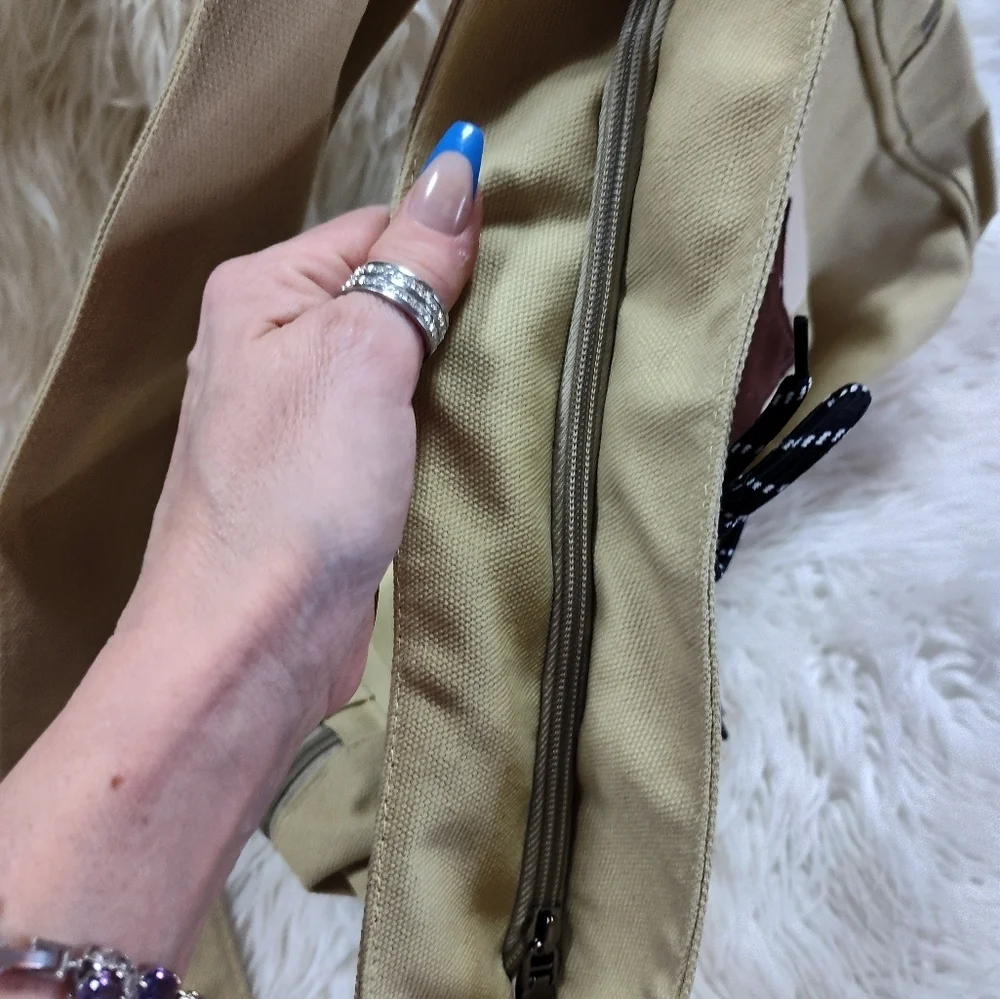 Star Girl Canvas Y2K Tan Multicolor Star Laptop Bag